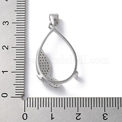 Gestellbeschichtung 925 Sterlingsilber Mikropflaster klare Zirkonia Anhänger Cabochon Fassungen STER-NH0001-44P