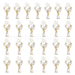 Blumenlegierung cabochons MRMJ-WH0001-10