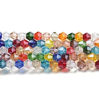Прозрачные стеклянные бусины гальваническим пряди&nbsp;GLAA-F029-4mm-C29