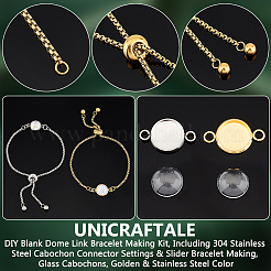 Bausatz für ein leeres Kuppelgliederarmband zum Selbermachen DIY-UN0005-27
