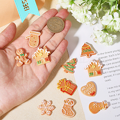 40 Stück 10 Stile Weihnachtsmotiv opake Harz Nachahmung Keks Decoden Cabochons RESI-CA0001-75