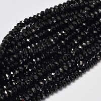 Граненый натуральный черный шпинель из бисера&nbsp;G-F289-42C