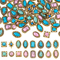 64 Stück Cabochons aus Zinklegierung in 16 Stilen MRMJ-AR0001-22
