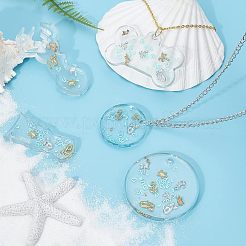 168 Stück Schildkröte & Meerjungfrau & Anker & Delphin & Kokospalme Legierung Cabochons MRMJ-OC0002-62