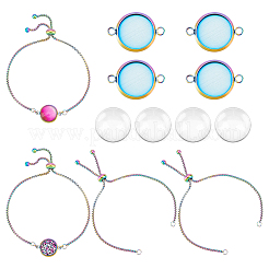 Bausatz für ein leeres Kuppelgliederarmband zum Selbermachen DIY-UN0005-33