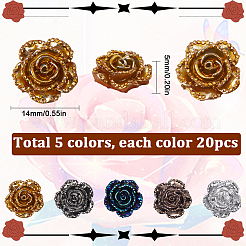 100 Stück galvanisierte Harz-Cabochons in zwei Farben CRES-SC0002-61