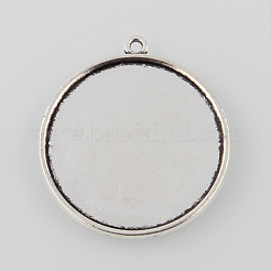 Nickelfrei tibetischen Stil Legierung Quadrat Anhänger cabochon Fassungen TIBEP-M022-23AS