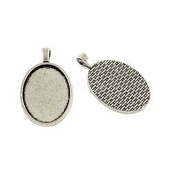 Tibetischer Stil Zink Legierung Anhänger Fassungen für Cabochon TIBEP-R334-271AS-RS