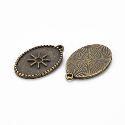 Tibetischen Stil Legierung Anhänger Emaille Fassungen TIBEP-N010-020AB-RS