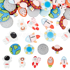 72 Stück 9 Stile 3D Astronauten Thema Harz Cabochons RESI-OC0001-67