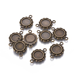 Tibetischer Stil Verbinder Lünette Fassungen für Cabochon  TIBEP-0578-AB-LF