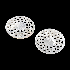 Natürliche weiße Muschel hohle Cabochons SSHEL-I026-19