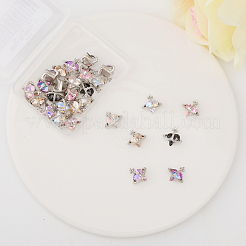 28 Stück 7 Farben Legierung Strass Cabochons MRMJ-GL0001-11