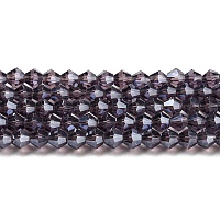 Прозрачные стеклянные бусины гальваническим пряди&nbsp;GLAA-F029-3mm-C04