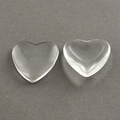 Transparentem Glas Herz Cabochons GGLA-R021-10mm