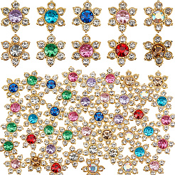 100 Stück 10 Farben Legierung Strass Cabochons FIND-GF0005-91