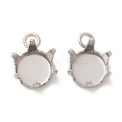 304 Edelstahl-Anhänger mit Strass-Krallenfassungen STAS-U0025-02C-P
