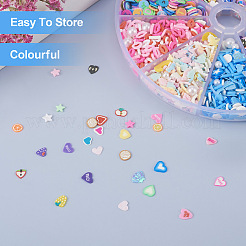 70g 10 Arten handgefertigte Fimo-Cabochons CLAY-TA0001-18