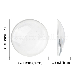 Transparente Glas Cabochons GGLA-R026-45mm