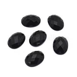 Natürlich gefärbte und erhitzte schwarze Achat-Cabochons G-O175-11