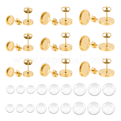 DIY Rohling-Set für Ohrstecker mit Kuppel DIY-UN0005-16