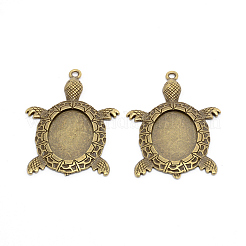 Legierung Anhänger Fassungen für Cabochon PALLOY-WH0079-89AB-RS