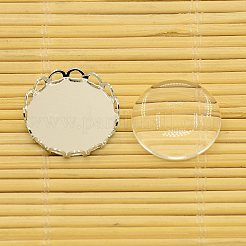 Mischarten tibetischen Stil Legierung hängenden Cabochon Lünette Fassungen KK-X0003-P-RS