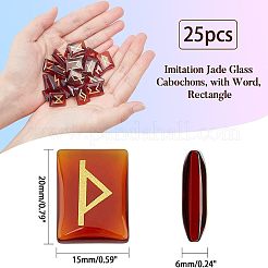 Nachahmung Jade Glas Cabochons GLAA-NB0001-23