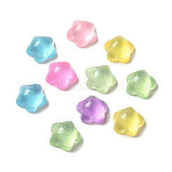 Transparente Decoden-Cabochons aus Harz mit Glitzerpulver RESI-E053-08F