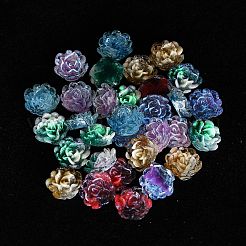 Blumen-Harz-Cabochons mit Glitzerpulver CRES-Q006-05A