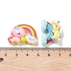 Einhorn Regenbogen Wolke undurchsichtige Harz Decoden Cabochons CRES-A057-03
