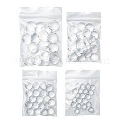 80 Stück transparente Glascabochons in 4 Größen GGLA-ZZ0001-03