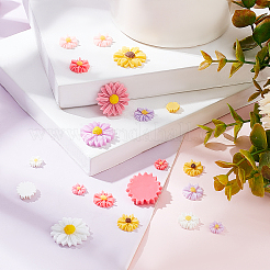 Flatback hair & Kostümzubehör Tassen Harz Blume Daisy Cabochons CRES-PH0003-18
