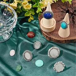 Bausatz zum Selbermachen von Edelstein-Fingerringen DIY-SC0022-50