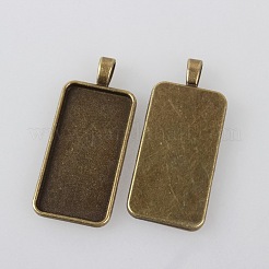 Vintage tibetischen Stil Legierung großen Anhänger Cabochon Fassungen X-TIBEP-M018-87AB-NF