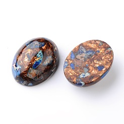 Zusammengebaute Cabochons aus synthetischem Bronzit und imperialem Jaspis G-F224-01