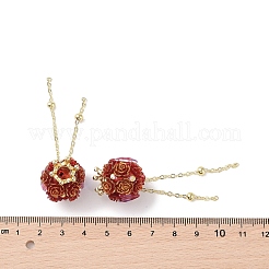Handgemachte Blume Polymer Clay Strass Quaste baumeln Perlen CLAY-H003-02G-02