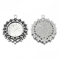Tibetischer Stil Legierung Anhänger Fassungen TIBE-S322-003AS-RS