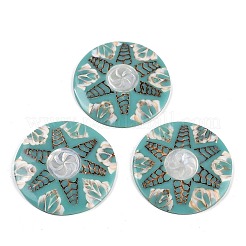 Gefärbte natürliche Muschel-Cabochons SHEL-P018-01B-01