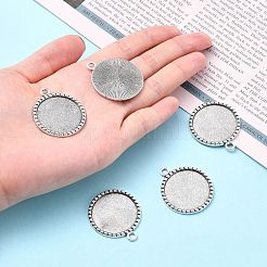 Nickelfrei tibetischen Stil Legierung Quadrat Anhänger cabochon Fassungen TIBEP-M022-38AS