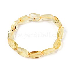 Браслеты из натурального янтаря с эластичными бусинами для мужчин и женщин&nbsp;BJEW-T018-23