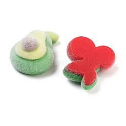 Beflockte opake Harzfrucht-Decoden-Cabochons RESI-H165-13