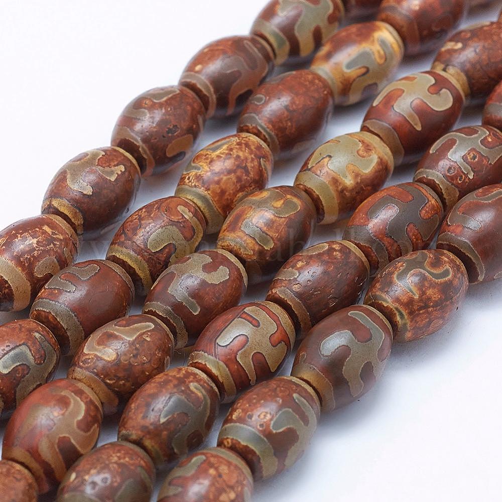 Wholesale Natural Agate Tibetan Style Buddhist Swastika Pattern DZi