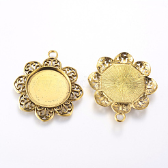 Tibetischen stil Anhänger Fassungen für Cabochons X-TIBE-A21387-AG-FF