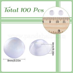 100 Stück transparente Glascabochons GLAA-SC0001-96