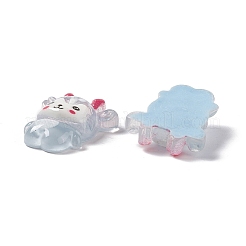 Cabochons aus transparentem Harz mit weihnachtlichem Rentier RESI-G041-B03