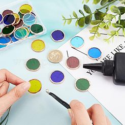 36 Stück 6 Farben farbige Glasmosaikfliesen DIY-OC0009-46