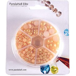 Perlkuppel-Cabochons aus Kunstleder mit 1 Box SACR-PH0001-32