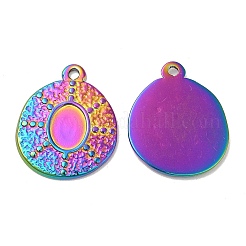 Ionenplattierung (IP) 304 Edelstahl Anhänger Cabochon-Einstellungen STAS-L020-025RC