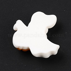 Gespenst mit Kürbis-Cabochons aus undurchsichtigem Harz RESI-F031-09